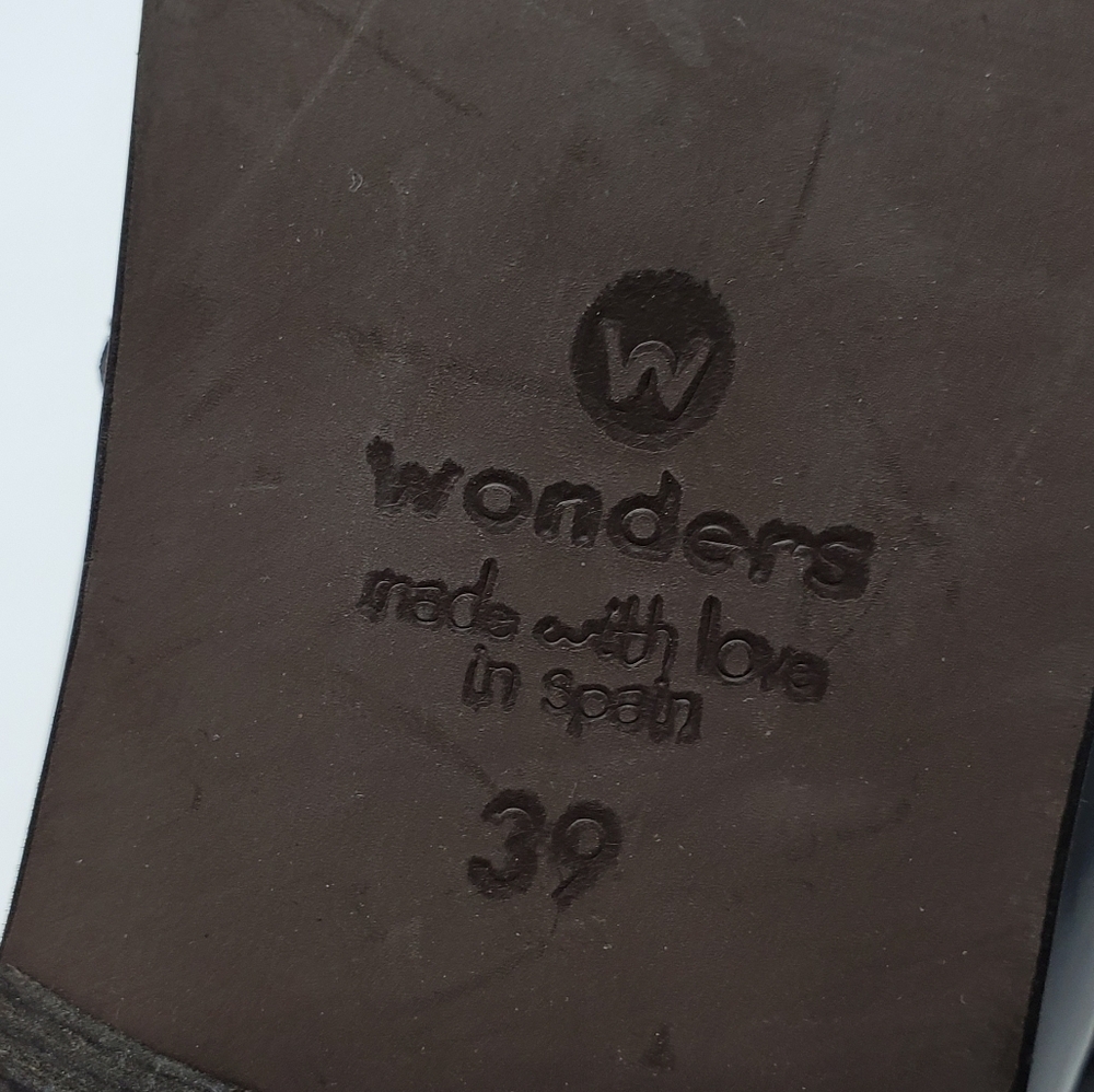 Wonders women EU 39 high shine leather Chelsea boots raisin brown metallic panel - Picture 12 of 13